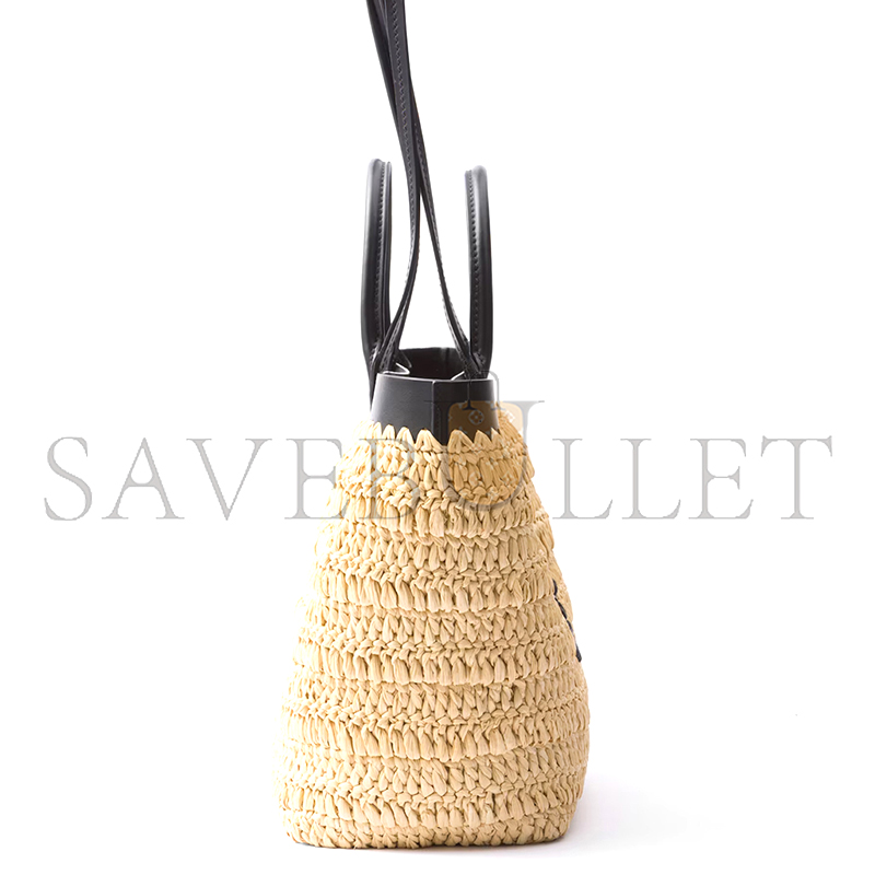 Pra*a small crochet and leather tote bag 1bg501 (21*16*10cm)